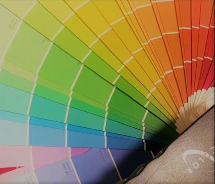 Picture of paint color selector wheel-all colors blues, yellows, reds, 